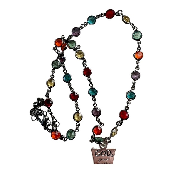 Serenity Prayer Silver Alloy Cross Necklace - Picture 3 of 6